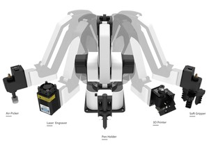 OkyRie Brazo robótico de escritorio todo en uno de lujo Rotrics DexArm de alta precisión y expansión Una máquina de brazo robótico versátil - Product Image 5