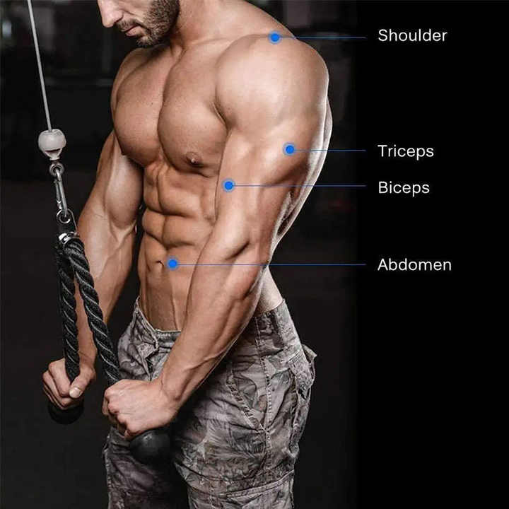 Long Triceps Rope Pull Down Cable Ropes Workout Fitness Strength ...