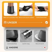 Lot de 24 capuchons de protection en silicone pour pieds de chaise Yomanta, empêche les rayures, réduit le bruit, patins en feutre noirs XS (convient aux pieds de 15 à 20 mm)