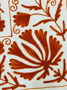 Couverture en coton d'Ouzbékistan brodée à la main, style Suzani, couvre-lit, tapisserie murale colorée - Product Image 5
