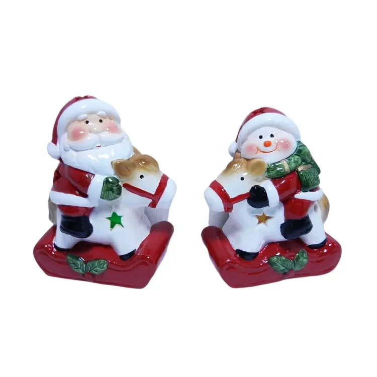 Рождественский подарок терракотовый Санта и Снеговик на карусели со светодиодной подсветкой для красочного вашего праздника и детского счастья