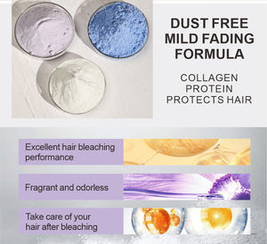 Polvere Decolorante Organica <span class=keywords><strong>Senza</strong></span> Polvere Hailu a 9 Livelli per <span class=keywords><strong>Capelli</strong></span> 500g OEM Ipoallergenica Neutralizzante per <span class=keywords><strong>Capelli</strong></span> Scuri - Product Image 2