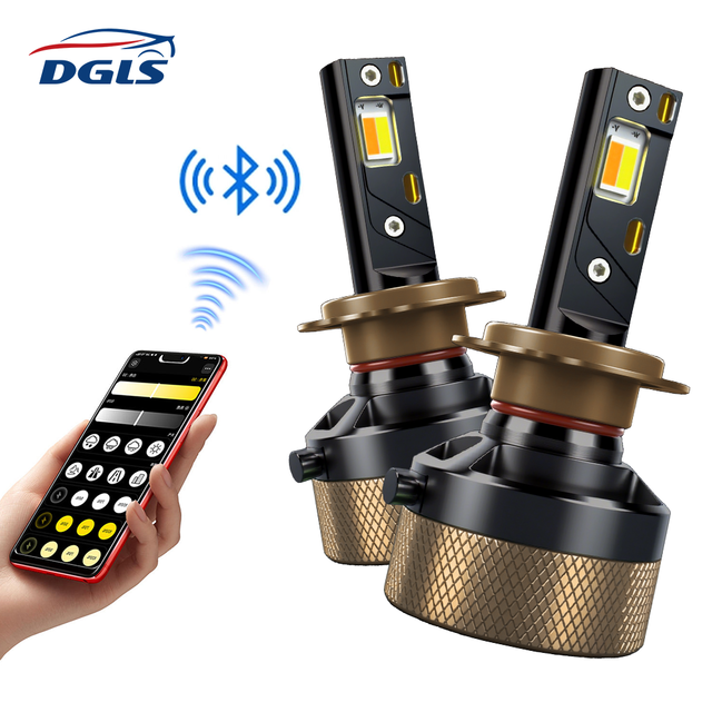 DGLS Ai90 LED Headlight Bulb APP Control Bluetooth 5.0 3000K-8000K Adjustable CCT Car Lamp