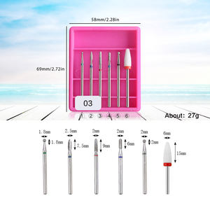 Gute Qualität Benutzer definiertes Logo Diamant Nagel bohrer Set Wolfram Edelstahl Nagel bohrer für Nagels tudio - Product Image 5