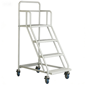 견고한 휴대용 접근 플랫폼(핸드레일 및 이동식 캐스터 포함)으로 효율적인 창고 피킹 및 유지보수 작업 가능 - Product Image 1