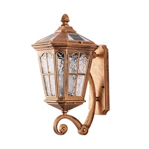 Lampe LED murale extérieure en alliage d'aluminium avec diffuseur en verre trempé, alimentée par énergie solaire, lumière blanc chaud 3500K, garantie 10 ans - Product Image 1