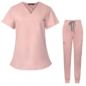 42031 In stock women yoga suit bathing suit cover up for women medical scrub suit uniform world