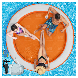 Water Lounger Circular Mesh Floating Dock 4 in 1 Inflatable <b>Hammock</b> With Safety Ropes 500kg Capacity for 5-10 Passengers Inflata - Product Image 6