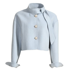 الجملة نمط جديد الوجهين انفصال الكشمير سترة مع ريال فوكس الفراء مخصص الشتاء أزياء السيدات معطف صوف - Product Image 2