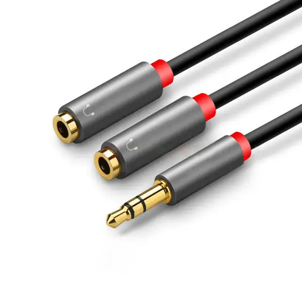 Audio estéreo de 3,5mm macho a 2 puertos 3,5mm hembra 3,5mm Y Cable divisor para auriculares y auriculares Cable adaptador divisor