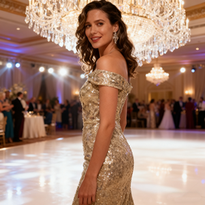 Produits de luxe <span class=keywords><strong>En</strong></span> Tendencias 2026 robe à breloques robe de soirée à paillettes antistatique pour la mère de la mariée Occasions - Product Image 4