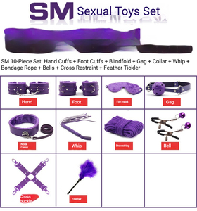 Set de Bondage SM <span class=keywords><strong>BDSM</strong></span> de 7 Piezas de Cuero y Peluche para Adultos, con Antifaz, <span class=keywords><strong>Mordaza</strong></span> de Bola, Cuerda BD5M, Látigo, Arnés y Kit de Restricción, Juguete Sexual Divertido - Product Image 4