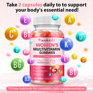 Gomitas Multivitamínicas para Mujer de Acentiallabs, Vitaminas A, D, C, E, Vitaminas Masticables para Adultos, Soporte Multivitamínico para Adultos - Product Image 4