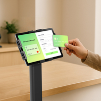 Tablet Android de 11 pulgadas con NFC POS, pago sin contacto, base de carga de escritorio, soporte de suelo para lavandería/iglesia, Android 16 GMS, diseño antirrobo