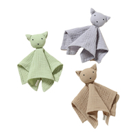 Haute qualité bébé Lovey couverture peluche Animal mignon vache mousseline bébé couverture de sécurité 100% coton doux bébé couette