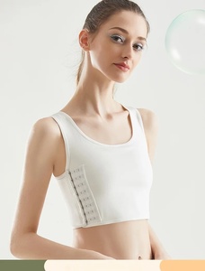 Top corto transpirable para mujer con cierre lateral, sin aros, estilo chaleco, ropa interior, bandas envolventes, sin costuras, para un busto plano - Product Image 2