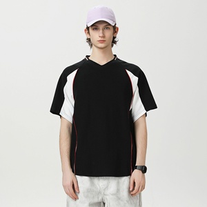 <span class=keywords><strong>T</strong></span>-<span class=keywords><strong>shirt</strong></span> pour <span class=keywords><strong>homme</strong></span> de haute qualité à <span class=keywords><strong>col</strong></span> en <span class=keywords><strong>V</strong></span>, personnalisable, imprimé à l'écran, unisexe, bicolore, avec logo - Product Image 6