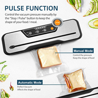 Pompe à vide électrique en plastique -80Kpa pour sacs de mise sous vide, scelleuse de sacs, mini scelleuse de table/autonome pour contenants alimentaires, avec barre de scellage élargie, pour usage domestique, garage, camping-car