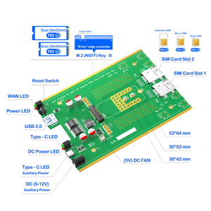 4G 5G M.2 模块转 USB 3.0 适配器，带双 SIM 卡插槽，适用于 FM350 RM510-GL RM502Q-AE RM502Q-GL RM500Q-GL RM500Q-AE 5G 调制解调器 - Product Image 2