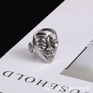 Mask Shape Men's <b>Titanium</b> Steel <b>Ring</b> SA943 Gift Jewelry Dongguan - Product Image 1