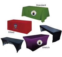 Housse de table personnalisée en couleur pleine avec logo, 4 pieds, 6 pieds, 8 pieds, nappe extensible en spandex pour salon professionnel, événement