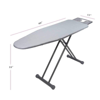 Planche à repasser pliable à trois niveaux réglable en métal avec 4 pieds en acier, type sur pied, pour la maison, la buanderie, le dortoir, incluant un porte-vêtements