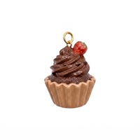 Pendentif miniature en forme de dessert, crème glacée et milk-shake, brillant, style goutte d'huile, accessoire mignon pour fille