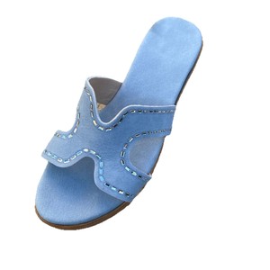 Sandalias de cuña con forma de H y adornos de diamantes de imitación, plataforma de gamuza artesanal, cómodas, multicolor, para mujer, de verano, para exteriores, sin cordones. - Product Image 3