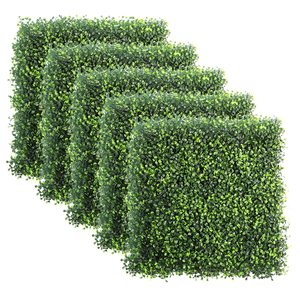 UV Boxwood Faux Greenery Mats Hedge pasto sintetico pared Artificial plastic synthetic Boxwood Panels Grass Wall Plants