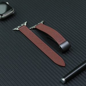 Correas de <span class=keywords><strong>Reloj</strong></span> de Cuero Genuino Magnéticas Ultrafinas con Patrón Saffiano 2026 para Apple Watch Serie 11 40mm, Diseño Delgado y Lujoso - Product Image 3