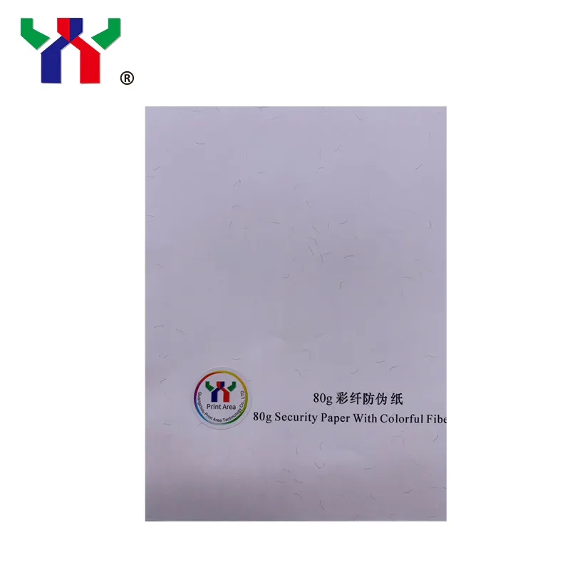सायरस वॉटरमार्क कागज कपास कागज के साथ सुरक्षा धागा 70-120 जीएसएम