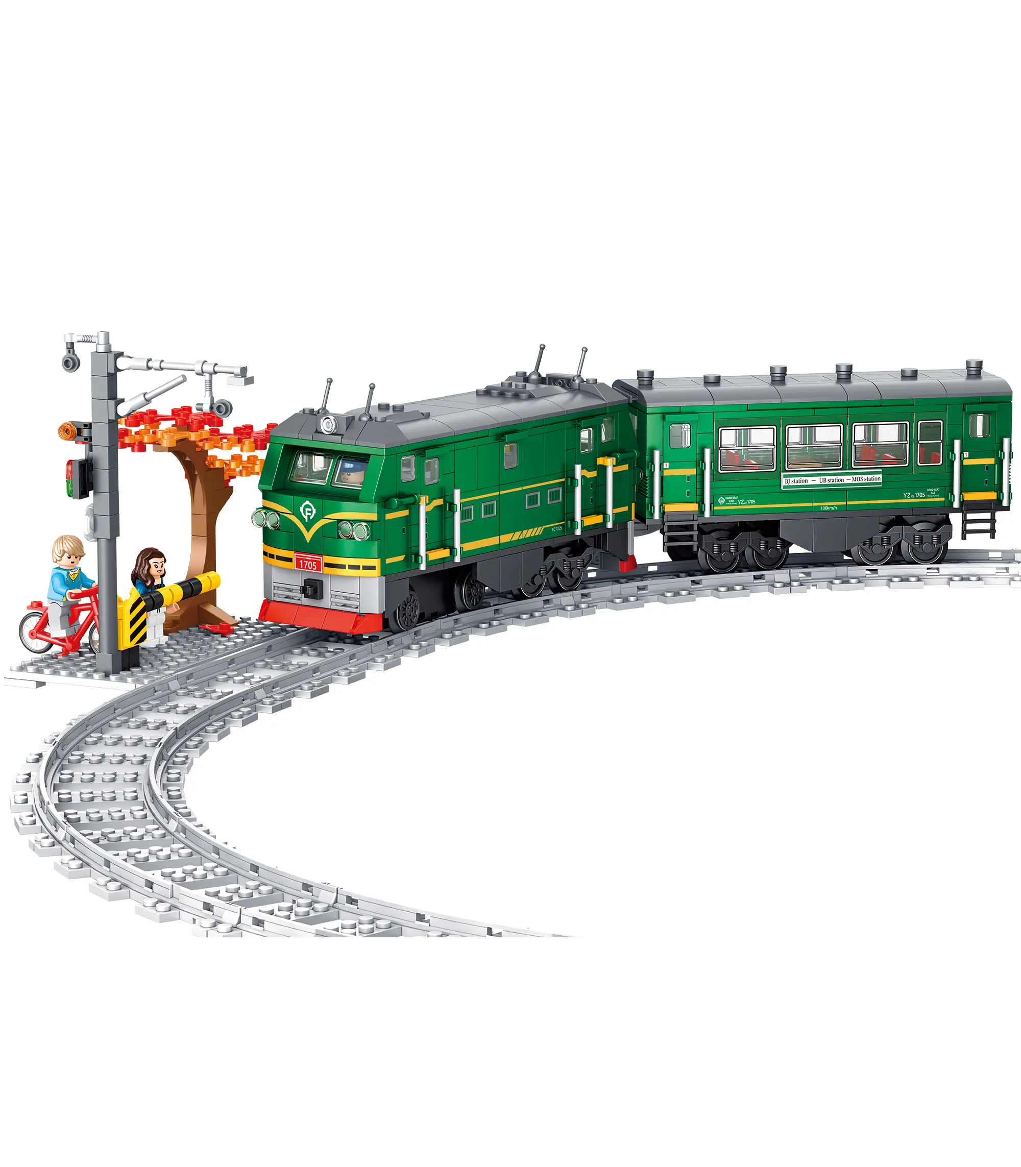 City Rail Train Model With Power Track Transport Assemble Bricks Gift DIY Building Blocks Sets Educational Toys Kids Toys