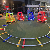 Train électrique certifié sécurité avec rails pour enfants, idéal pour centres commerciaux intérieurs, fonctionnement stable, design de dessin animé, jouet à enfourcher amusant