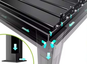 Pergola bioclimatique en aluminium de qualité supérieure, ombrage réglable, ventilation, récupération d'énergie solaire, structure extérieure durable et élégante - Product Image 6