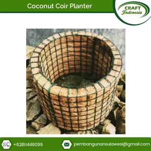 Hot Selling Classic Floor Hanging Hand Carved Lightweight Eco-Friendly Biodegradable <b>Plastic</b> Coconut Husk Coir <b>Planter</b> - Product Image 5