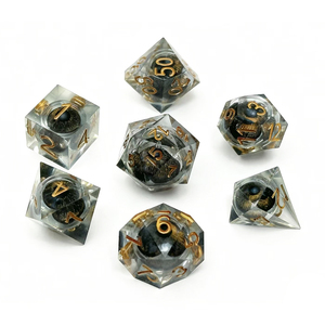 Dadu Resin Longan dapat disesuaikan produk laris dadu polihedral bermata tajam permainan Desktop dan aplikasi DND - Product Image 1