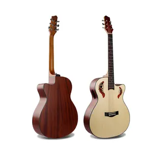In vendita appositamente chitarra acustica Folk da 40 pollici con foro d'uva OEM 6 corde per chitarra in abete