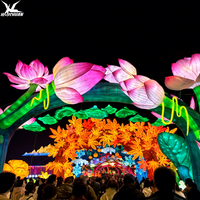 Festival chinois de la mi automne décoration extérieure LED lanterne chinoise vive lumières lanterne électrique chinoise fleur de Lotus à vendre