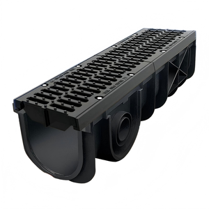 Canal de drenaje molecular de alta calidad y alta densidad de 100x25x25 cm con rejilla para sistemas de drenaje rápido en exteriores - Product Image 1