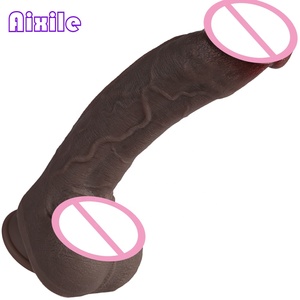 Jouet sexuel pour femmes adultes, Dildo réaliste en silicone, Stimulateur du point G avec tige incurvée et testicules, Entraîneur de <span class=keywords><strong>gorge</strong></span>, Jouet anal, Jouet pénien - Product Image 1