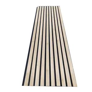 Room Backdrop Theater Wood Slat Grooved Soundproof Wall Diffuser Bedroom Interior Foam Fireproof Bamboo Wooden Acoustic Panel