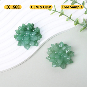 Vente en gros de sculptures de cristaux de guérison naturels, cristal d'<span class=keywords><strong>aventurine</strong></span> <span class=keywords><strong>verte</strong></span>, décoration de fleurs de cactus en cristal pour cadeau - Product Image 1
