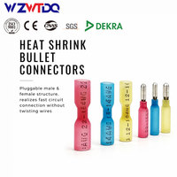 Connecteurs à sertir isolés bleus étanches à compression thermique, fiche femelle en laiton 10-15A 250V IP68, déconnexion rapide pour câble