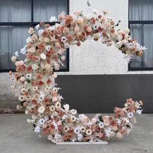 Arreglo de Arco Floral para Boda, Arco Rosa para Boda, Fondo de Flores, Decoración de Arco Floral de Media Luna - Product Image 6