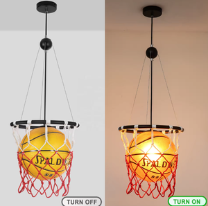 Nouveau design moderne lampe suspendue de basket-ball LED lampe pour enfants lampe en bois enfant personnalisé magasin de vêtements sur le thème du sport de gymnase - Product Image 6