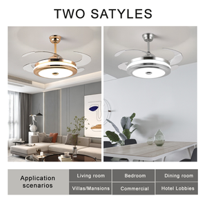 <span class=keywords><strong>Ventilateur</strong></span> de <span class=keywords><strong>plafond</strong></span> LED rond moderne de 42 pouces avec télécommande Bluetooth pour la musique, moteur DC réversible pour salon - Product Image 6
