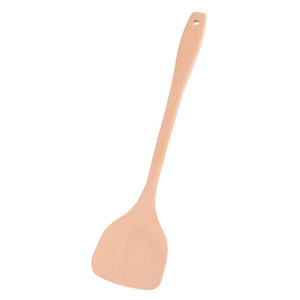 Espátula de cocina de madera con mango largo sin pintar para uso en la cocina, solo lavar a mano - Product Image 1