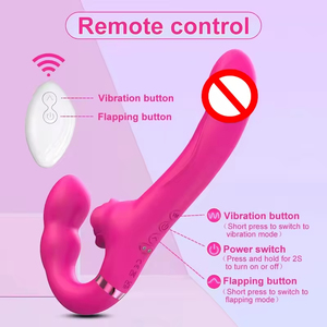 Vibrateur pour adultes de couleur rose rouge premium avec plusieurs modes de vibration, étanche, télécommande - Product Image 3