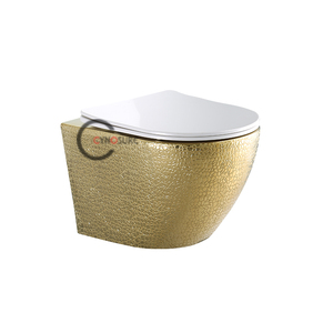 WC mural moderne plaqué or rose, durable et coloré, pour salle de bain - Product Image 1