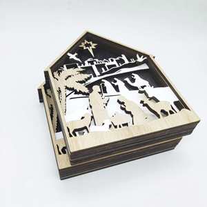 Supplier Hot Selling Christmas Nativity Decor Wooden Jesus Birth Scene Religious Tabletop <b>Ornaments</b> for Home Holiday Decoration - Product Image 3